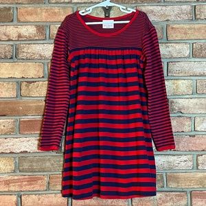Hanna Andersson Navy and Red Striped Dress in Size 120